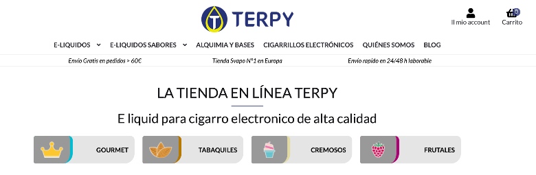 líquidos para cigarrillos electrónicos en terpy.es