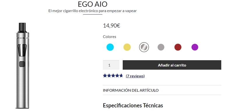 Cigarrillo electrónico Ego Aio Kit barato