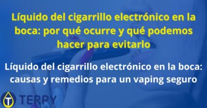 Líquido del cigarrillo electrónico en la boca